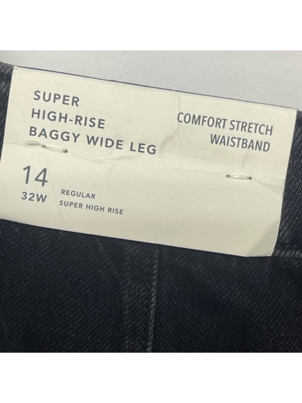 American Eagle Super High Rise Baggy Wide Leg Women’s Black Jeans Reg 14 (36x32) - Picture 3 of 12